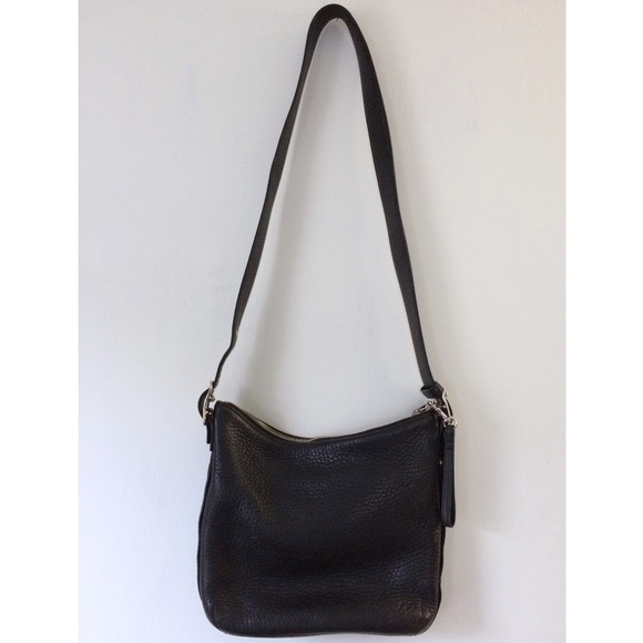 SOLD! Vintage Black Leather Coach Crossbody Bag - Picture 2 of 5